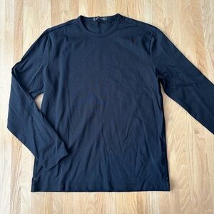Men's Luxury Touch Performance Black Long Sleeve Shirt